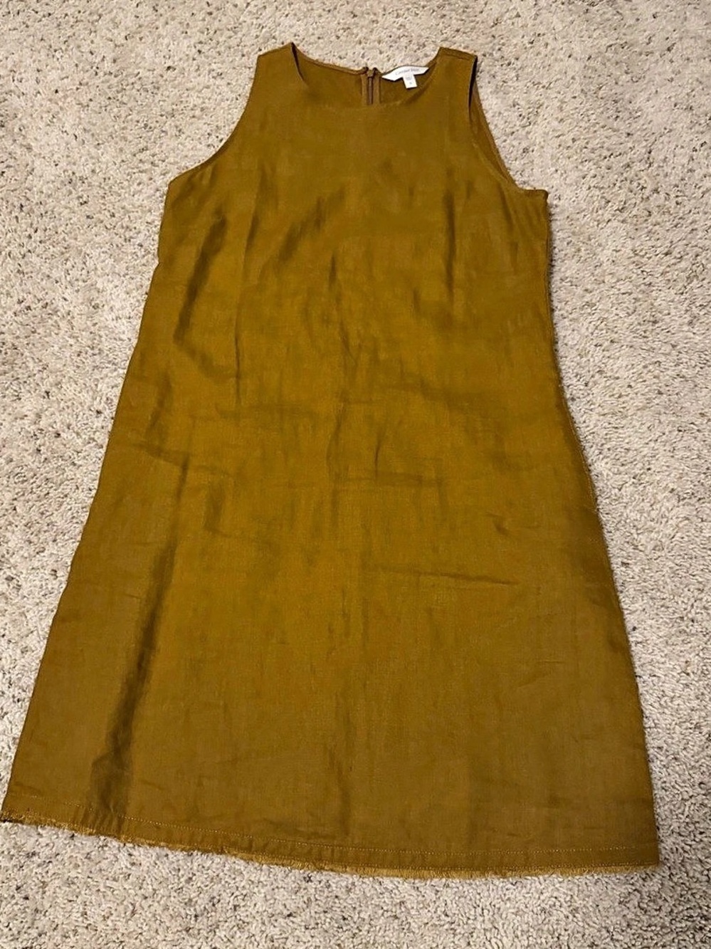Garnet Hill Linen Fringe-Hem Dress
